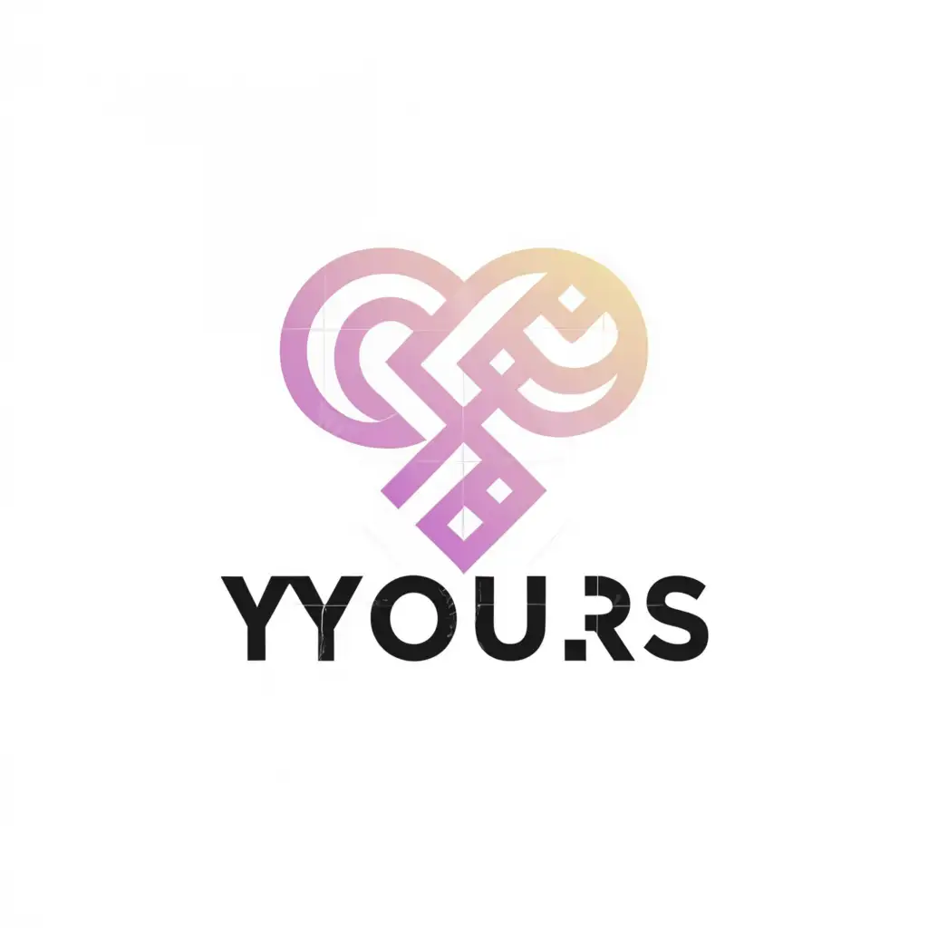 a logo design,with the text "YOURS", main symbol:heart with accessories,Minimalistic,be used in Internet industry,clear background