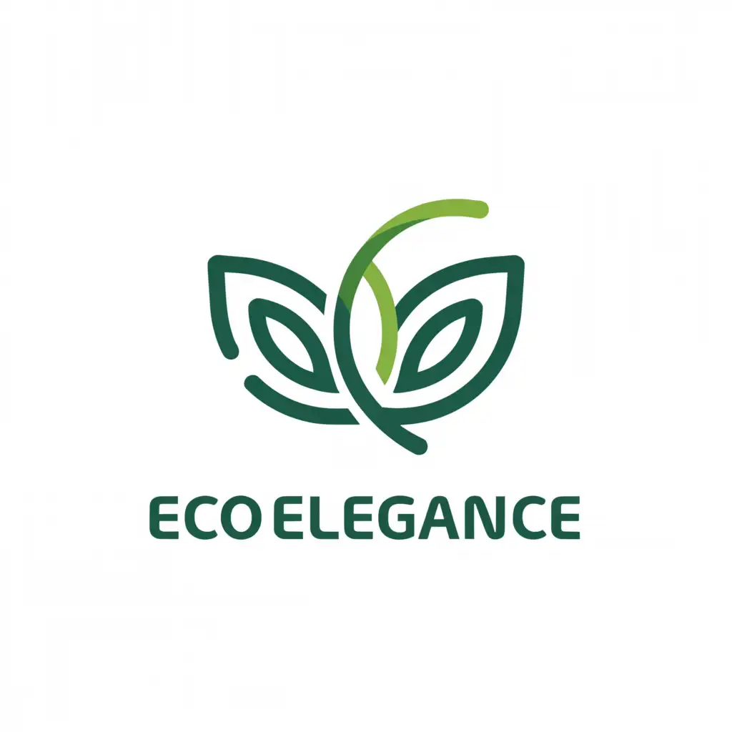 a logo design,with the text "EcoElegance", main symbol:Eco leaf as word,complex,clear background