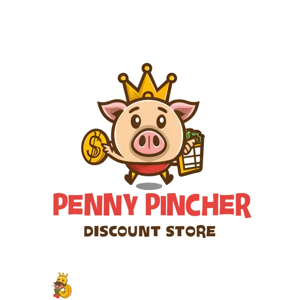LOGO-Design-For-Penny-Pincher-Discount-Store-Playful-Text-with-Shopping-Cart-Symbol