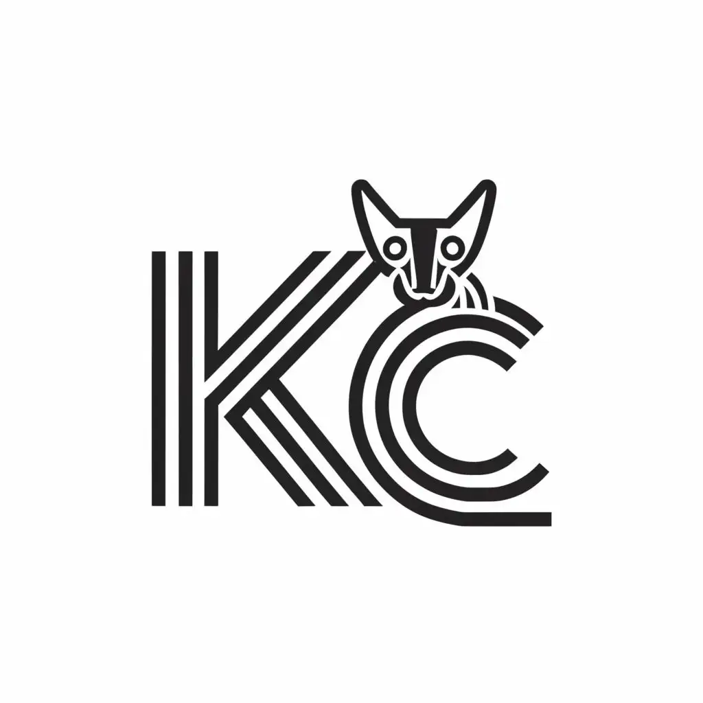 logo, Create a logo with thin lines merging the letters K and C, and add The silhouette of cat head in black lines, with the text "KC", typography, be used in Nonprofit industry