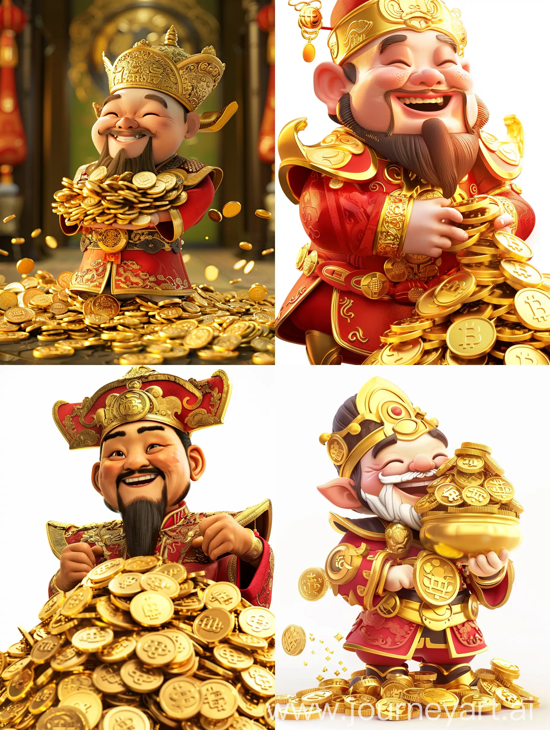 God-of-Wealth-Holding-a-Pile-of-Gold-Coins-Brilliant-and-Cartoon-Representation