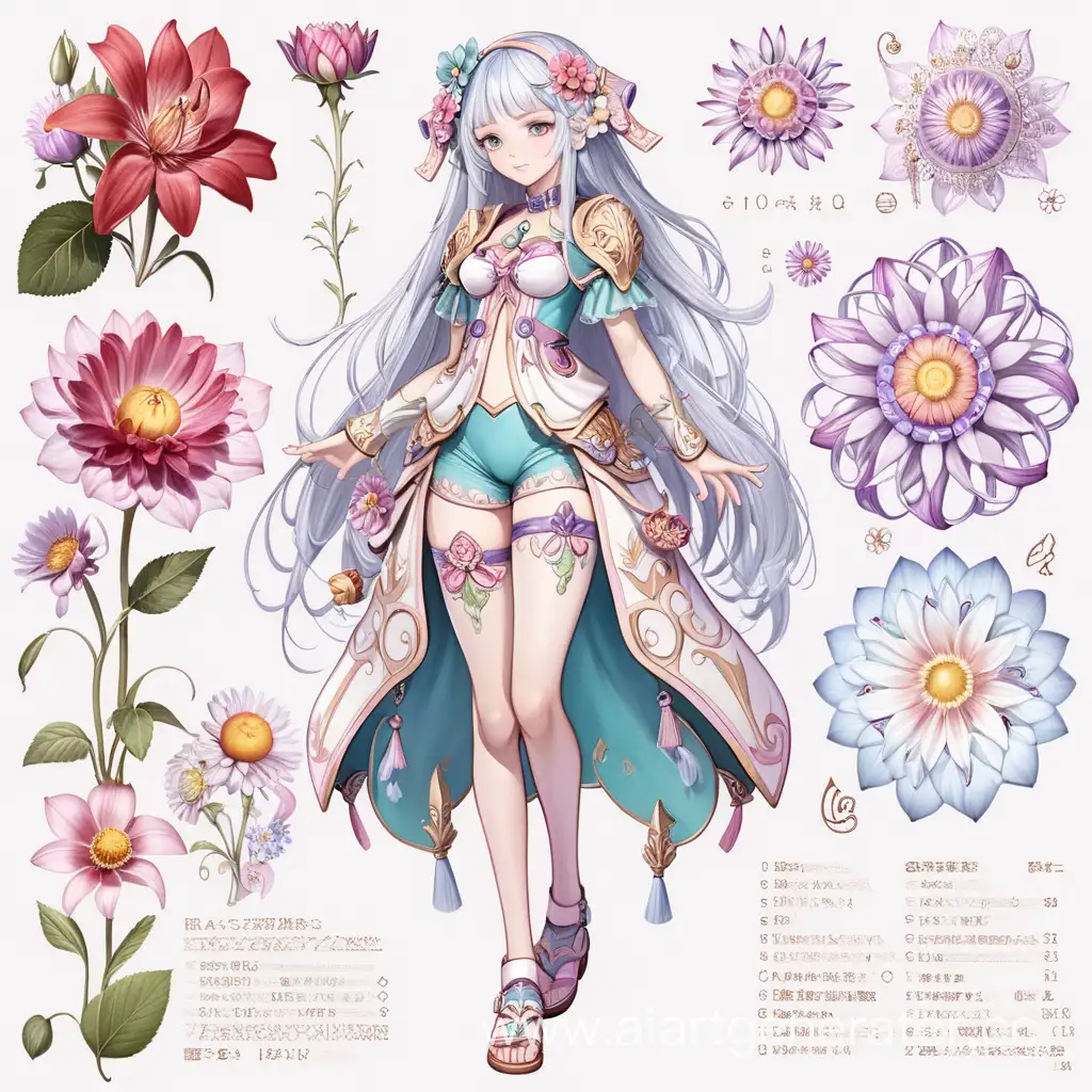 Enchanting-Magic-Girl-with-Flower-Theme-Detailed-Reference-Sheet-Design