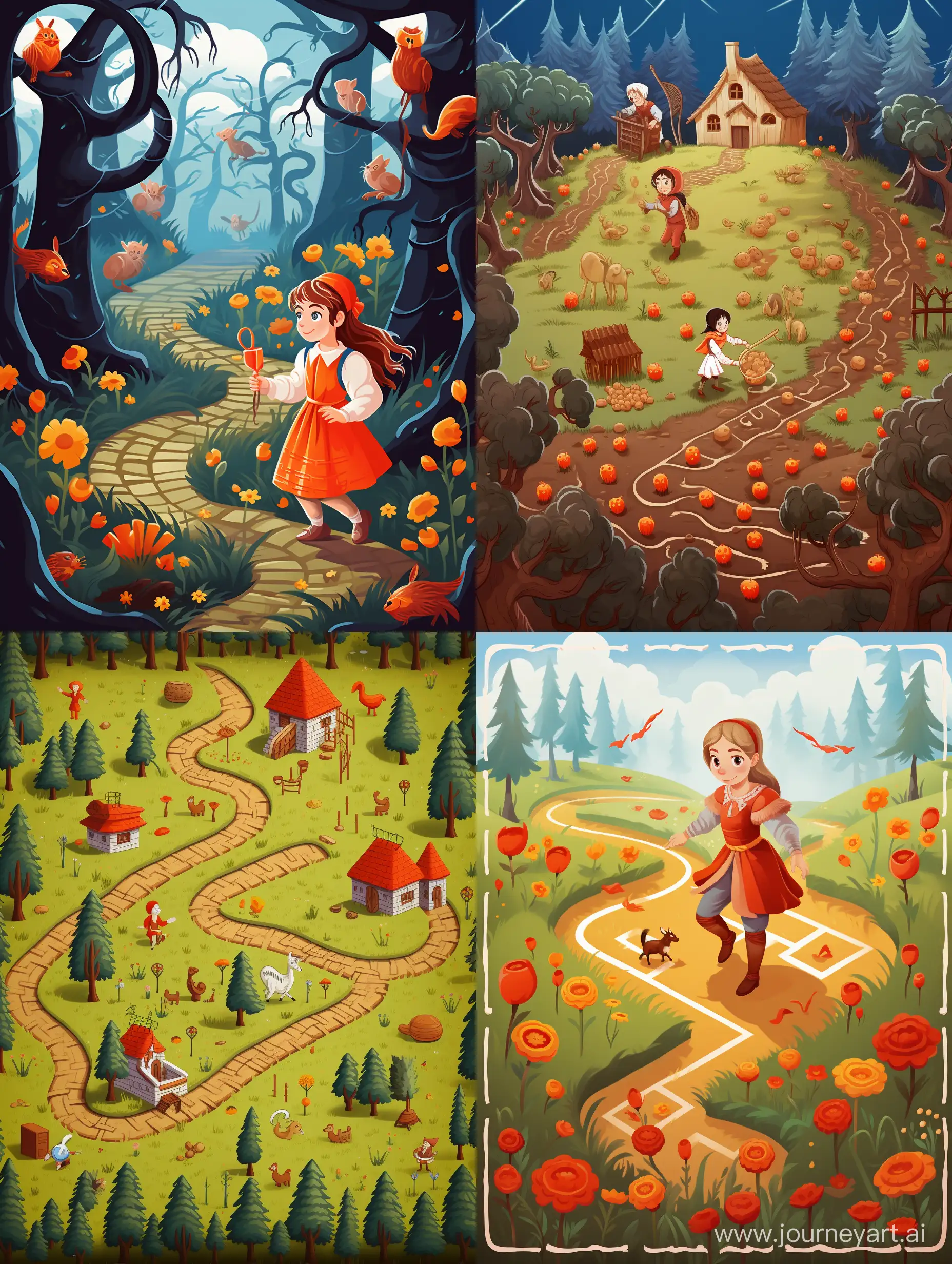 Russian-Folk-Tale-Characters-in-Maze-Game-50-Moves
