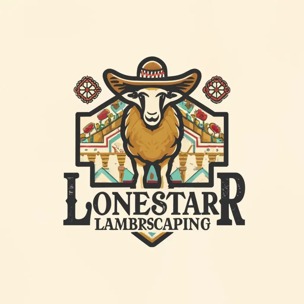 a logo design,with the text "Lonestar Lambscaping", main symbol:Sheep art deco Texas Mexico, be used in Animals Pets industry