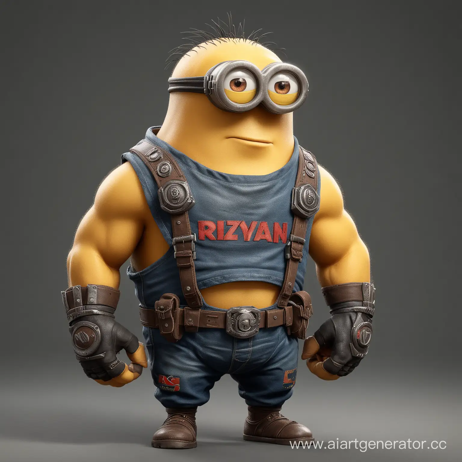 Strong-Minion-Character-with-Personalized-Chest-Logo