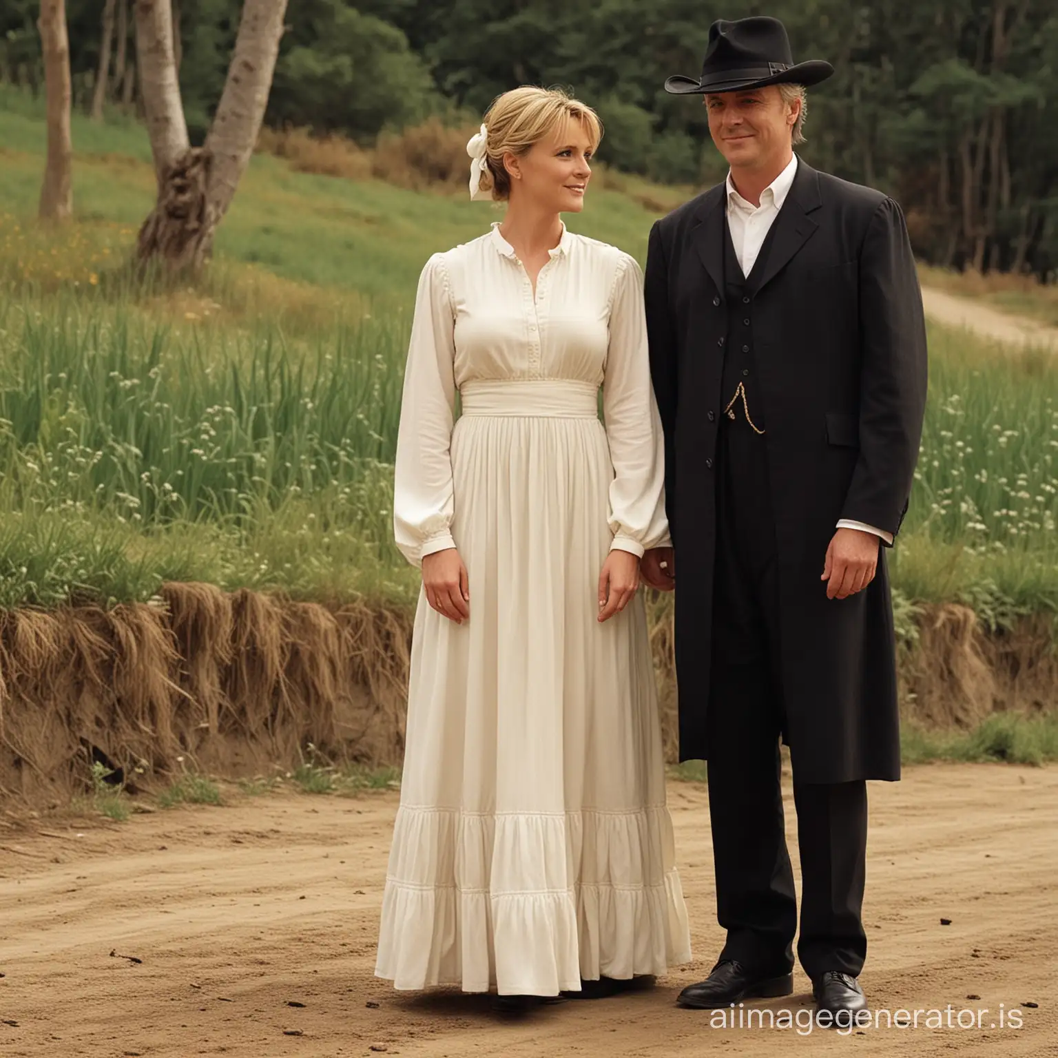Amanda-Tapping-as-Samantha-Carter-Dressed-as-a-Demure-Amish-Wife