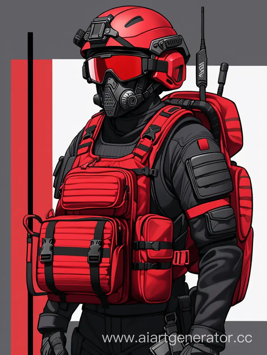 Bold-Action-Hero-in-Red-Uniform-with-Black-Armor-and-Glasses