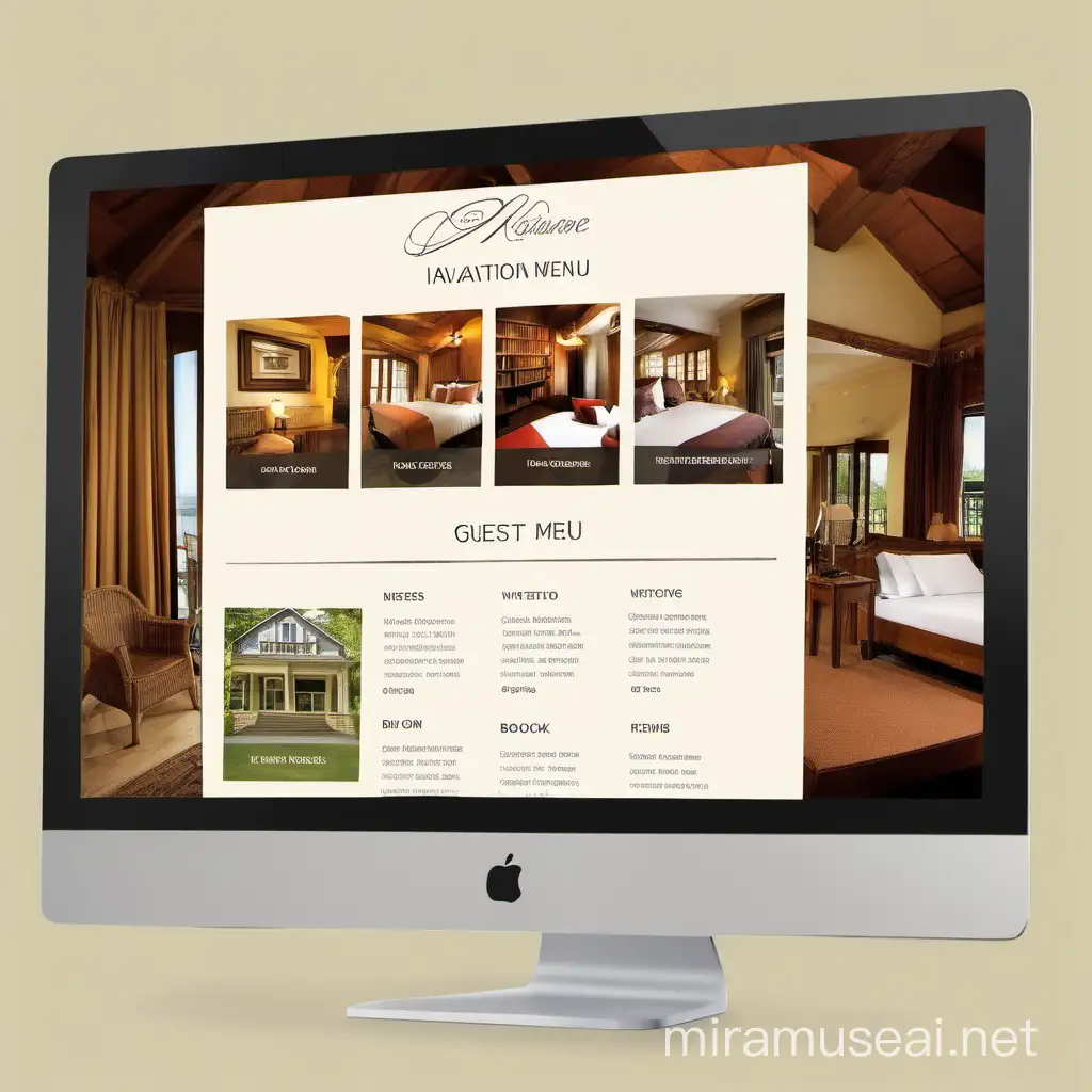 Distinctive Book Now Button on Guest House Website Navigation Menu