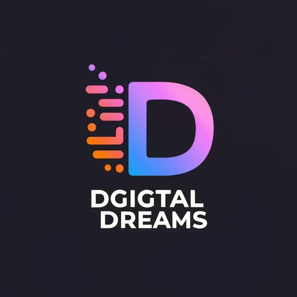 logo, A big D, with the text "Digital Dreams", typography, be used in Technology industry
