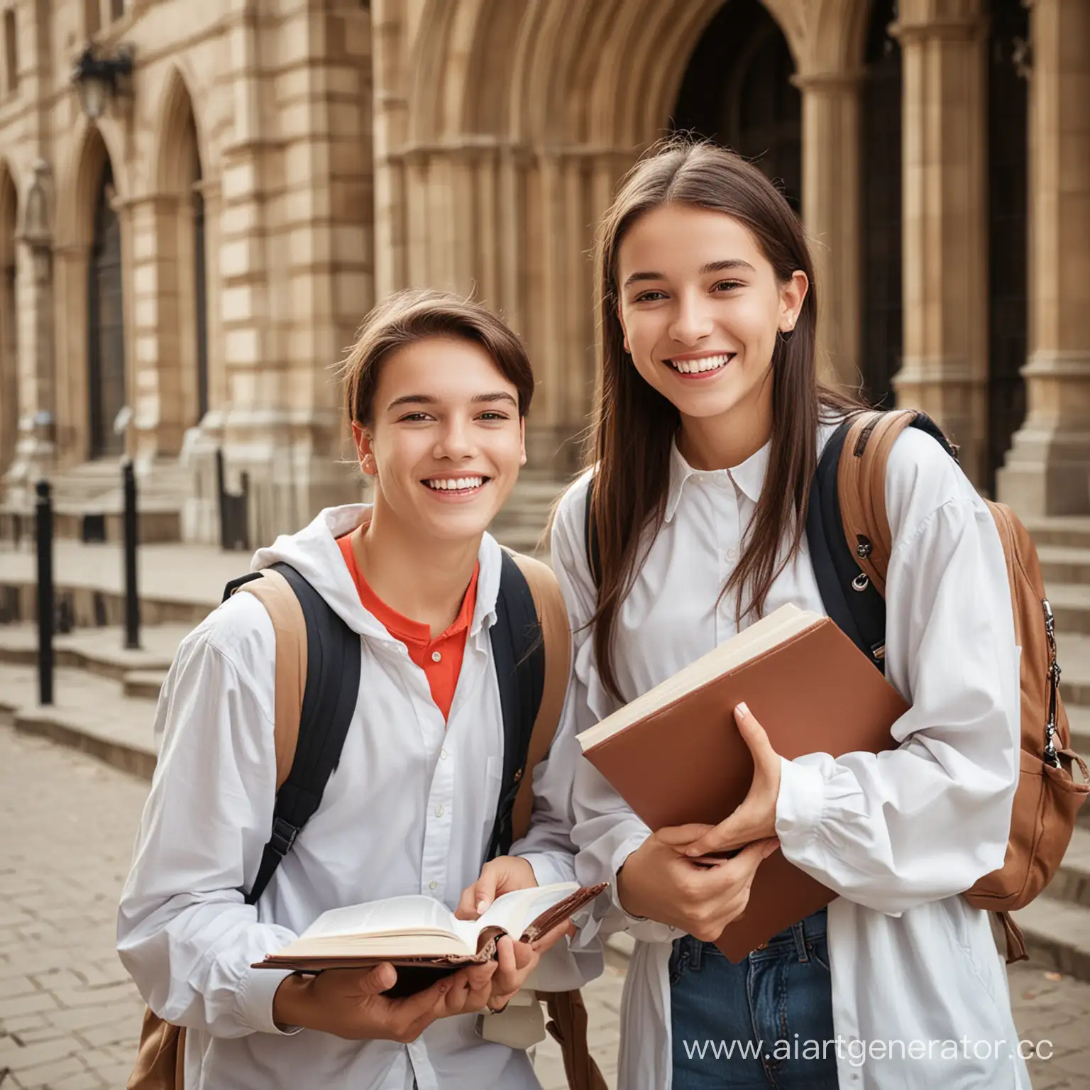 Joyful-Boy-and-Girl-at-University-Campus