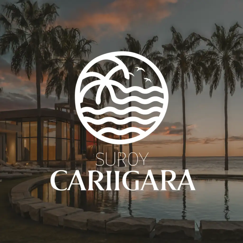 a logo design,with the text "SUROY CARIGARA", main symbol:realistic,beach,resort,tourism,sea,complex,clear background