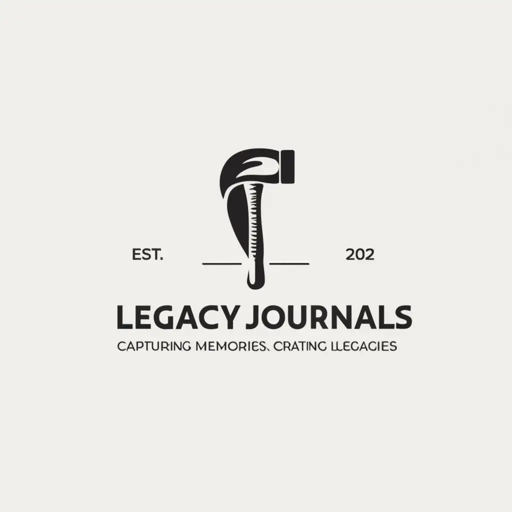 a logo design,with the text "Legacy Journals", main symbol:"Capturing Memories, Creating Legacies."
Upside hammer,complex,clear background