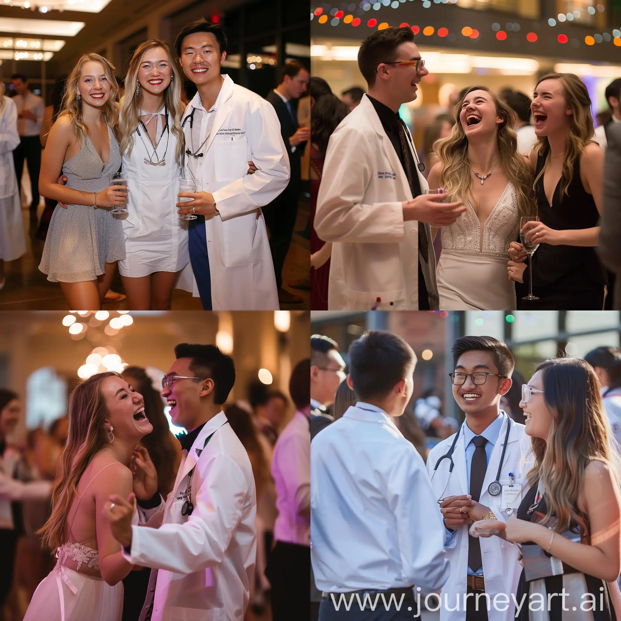 medical students having fun at the prom