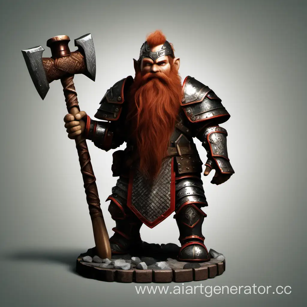 Dwarf-Warrior-in-Red-Beard-and-Heavy-Armor-with-Hammer