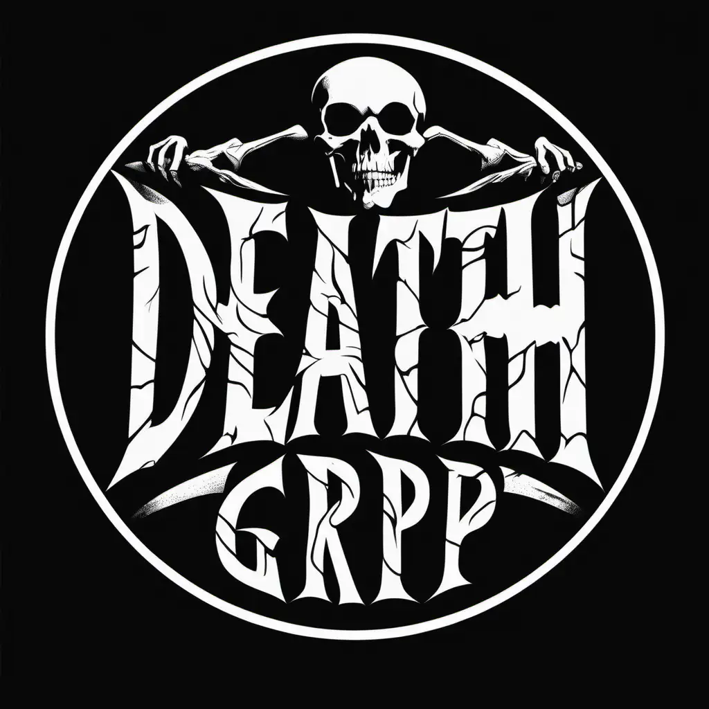 1970s Minimalist Death Grip Logo Inspired by Jimbo Phillips