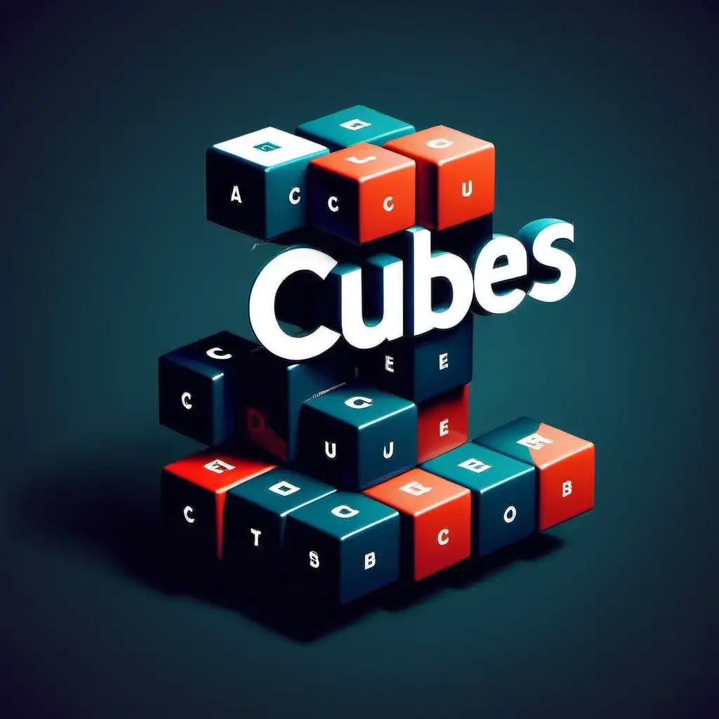 Abstract Cubes Logo Design in Geometric Style