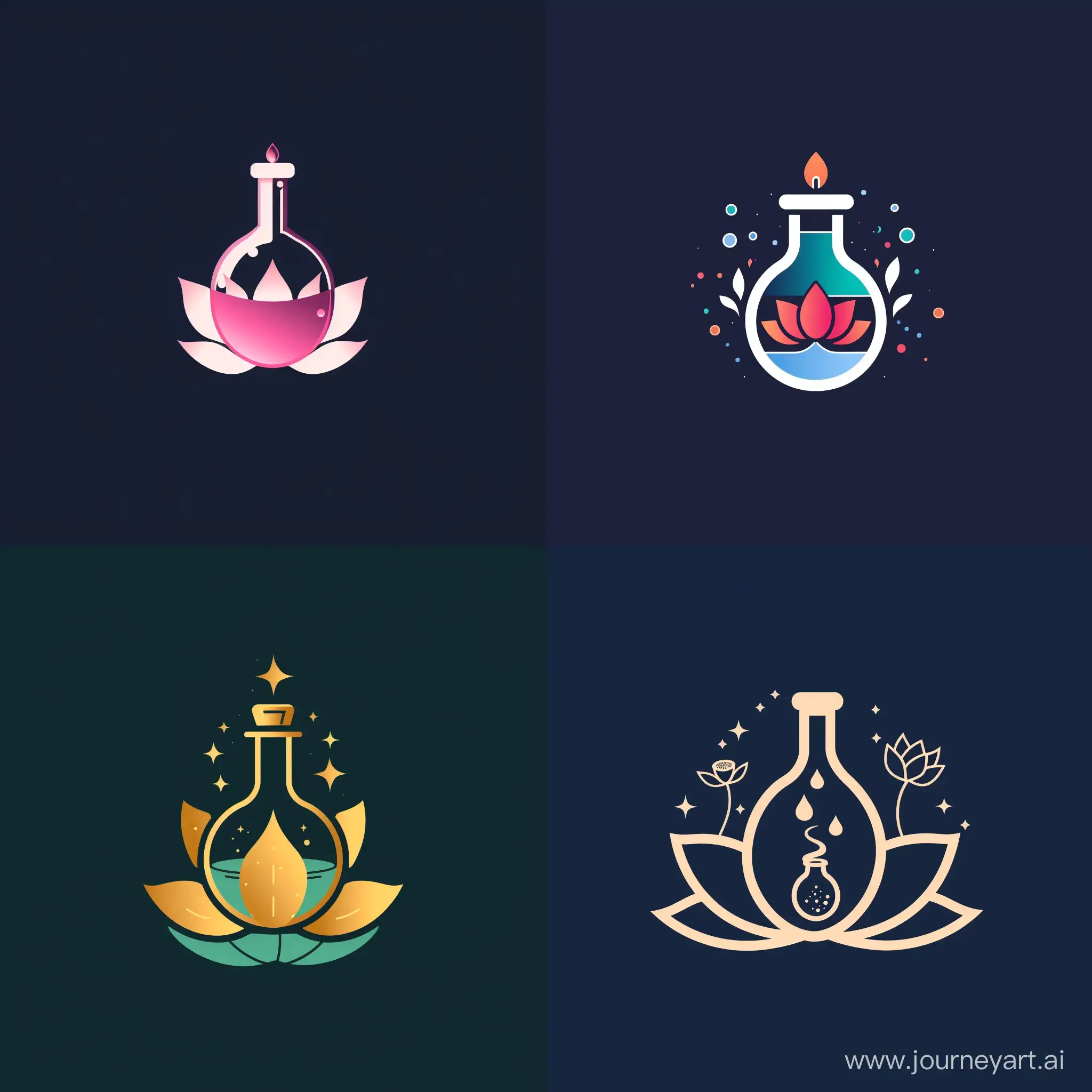 Romantic-Laboratory-Logo-with-Lotus-Leaf