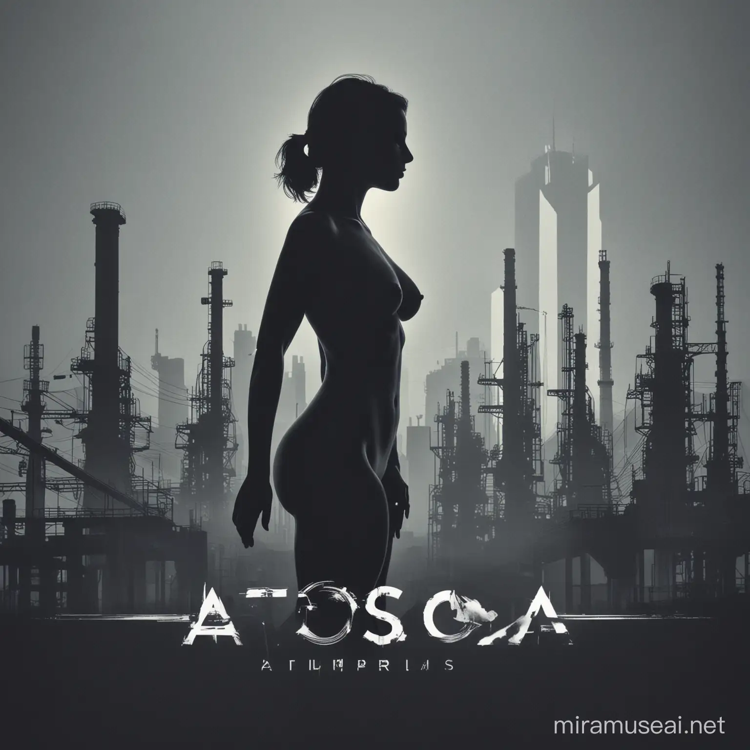 Traditional Woman Silhouette with Critical Infrastructure Background for Atossa Group Logo