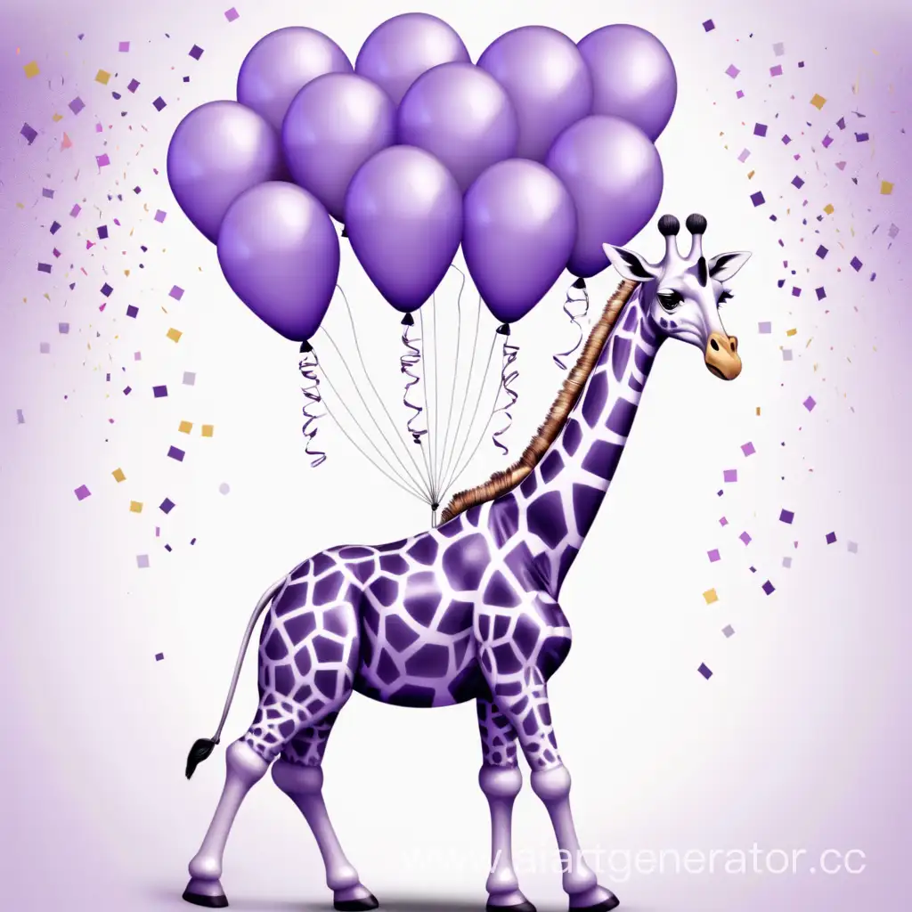 Playful-Purple-Giraffe-Balancing-Colorful-Balloons