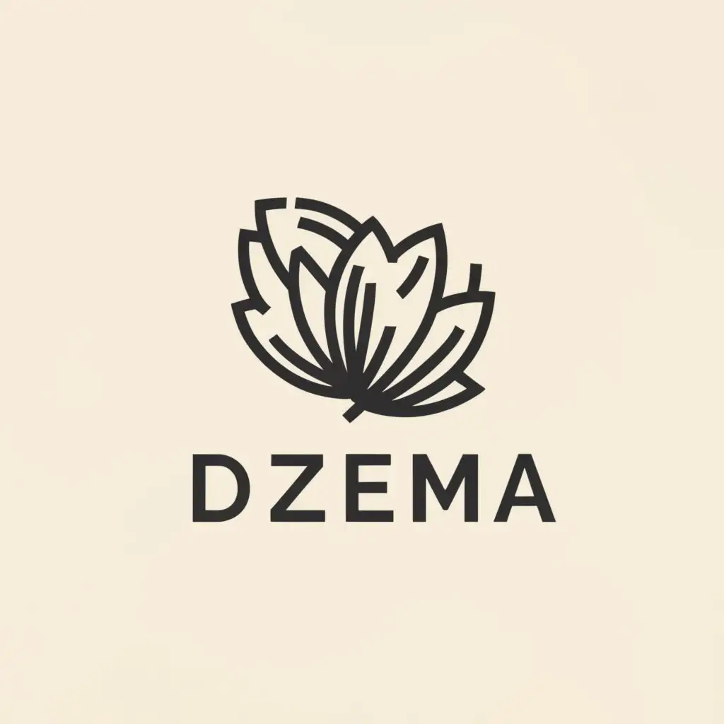 a logo design,with the text "dzema", main symbol:mimosa
nut,Moderate,clear background