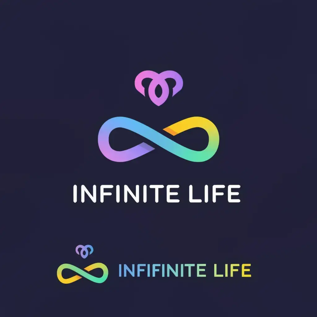 a logo design,with the text "Infinite Life", main symbol:infinity symbol,Moderate,be used in Technology industry,clear background