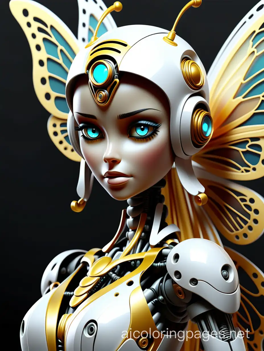 Futuristic-Cyberpunk-RobotButterfly-Coloring-Page
