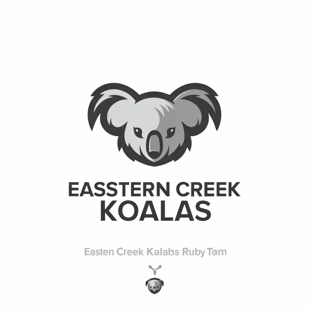 a logo design,with the text 'Eastern Creek Koalas', main symbol:Koala,Minimalistic,be used for a rugby team,clear background