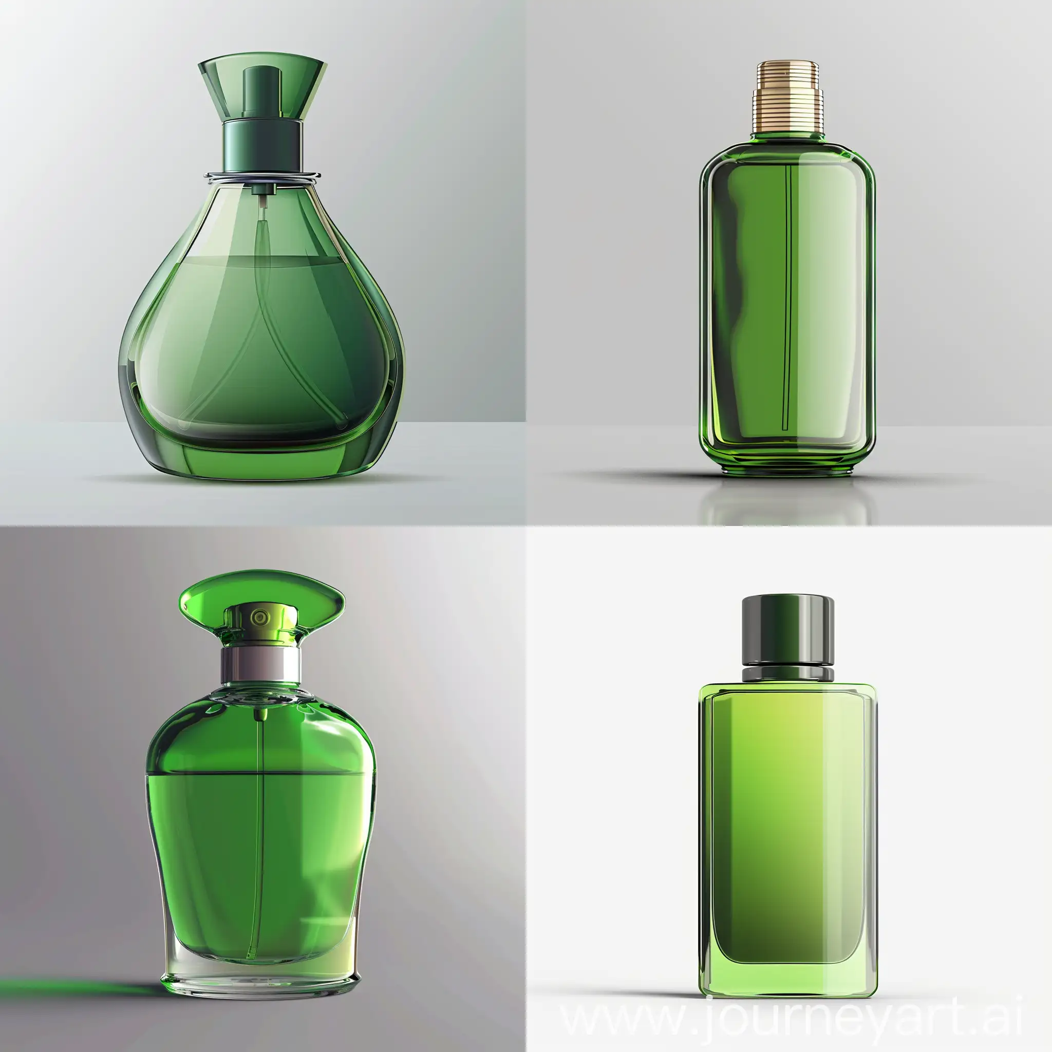 perfyme in whatsapp style, green bottle, hyper-realistic