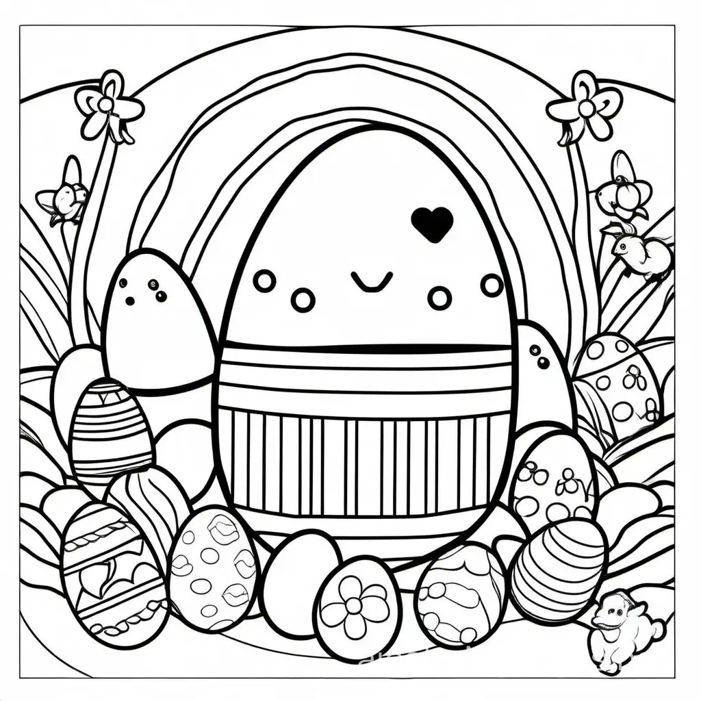 Simple-Easter-Coloring-Page-for-Kids-EasytoColor-Black-and-White-Line-Art