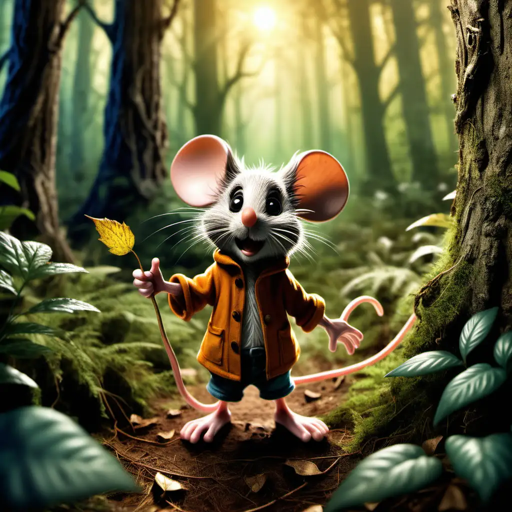 As little Kenny mouse frolicked in the sunshine, he didn't realize that he was venturing deeper into the forest, far away from his home. The Enchanted Forest, although magical, was full of twists and turns, and soon, Kenny found himself lost among the towering trees.