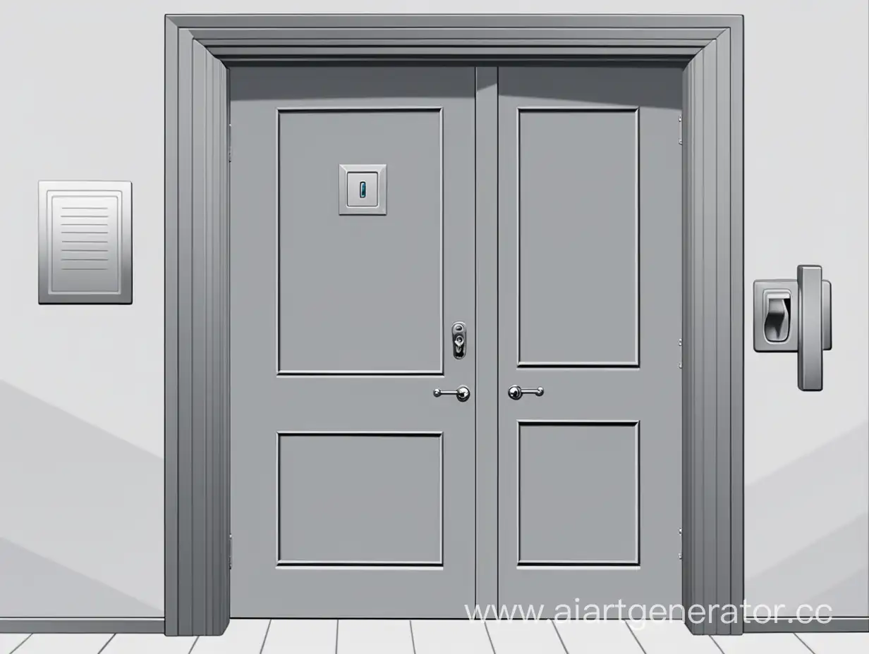 Дверь в туалет в аниме стиле серого цвета
