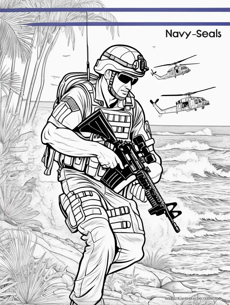 Navy Seals Themed Adult Coloring Book
