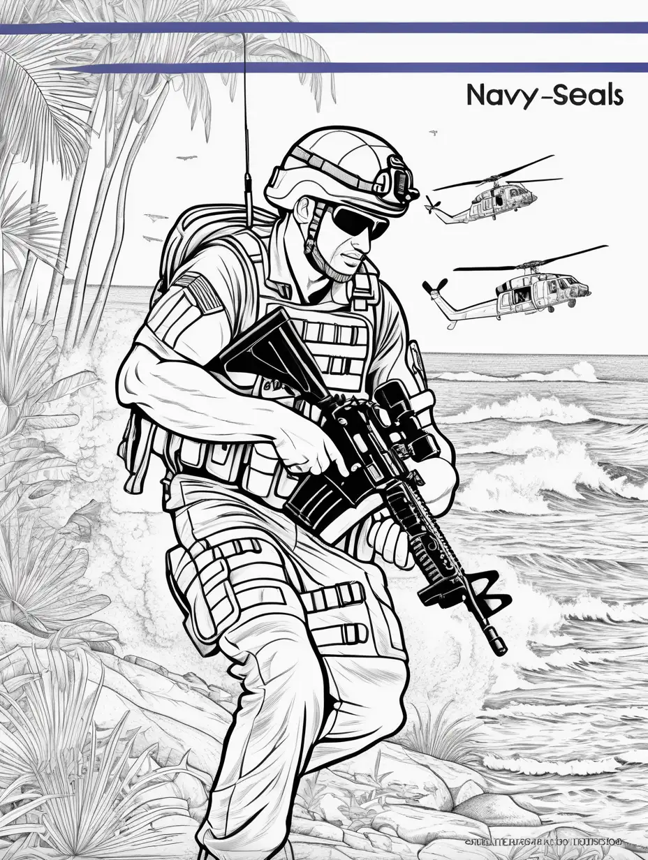 Adult Coloring book Navy Seals