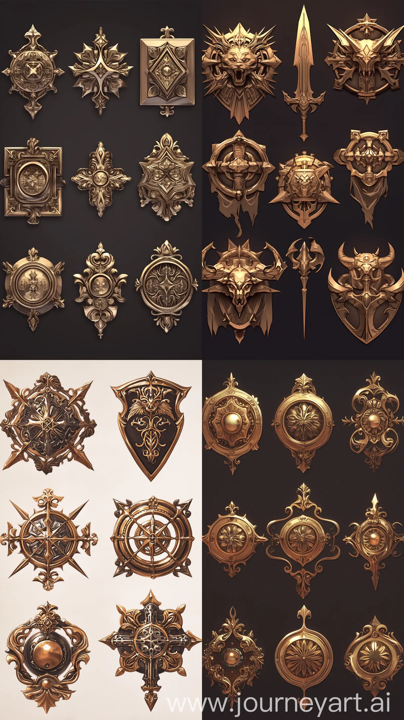 Bronze-Styled-Badges-Vintage-Collection-for-Nostalgic-Enthusiasts