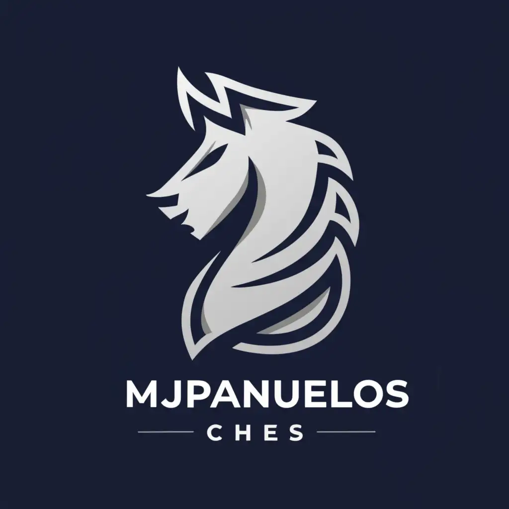 Logo-Design-for-MJPANUELOS-CHESS-Knight-Theme-with-Moderate-and-Clear-Background