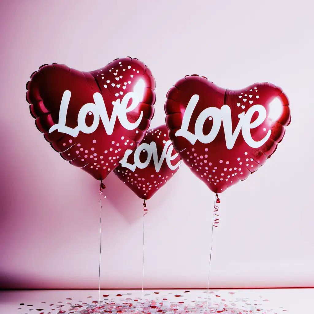 love heart balloons with confetti
