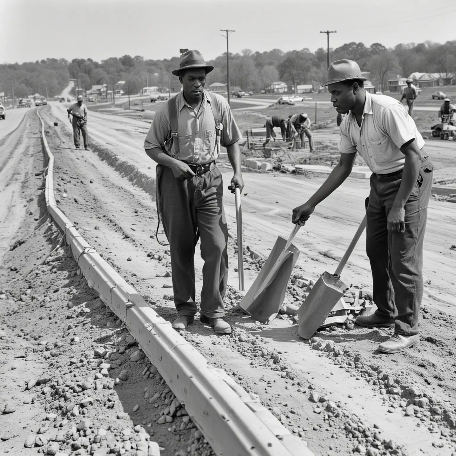 AfricanAmerican Men Constructing Highways in 1938