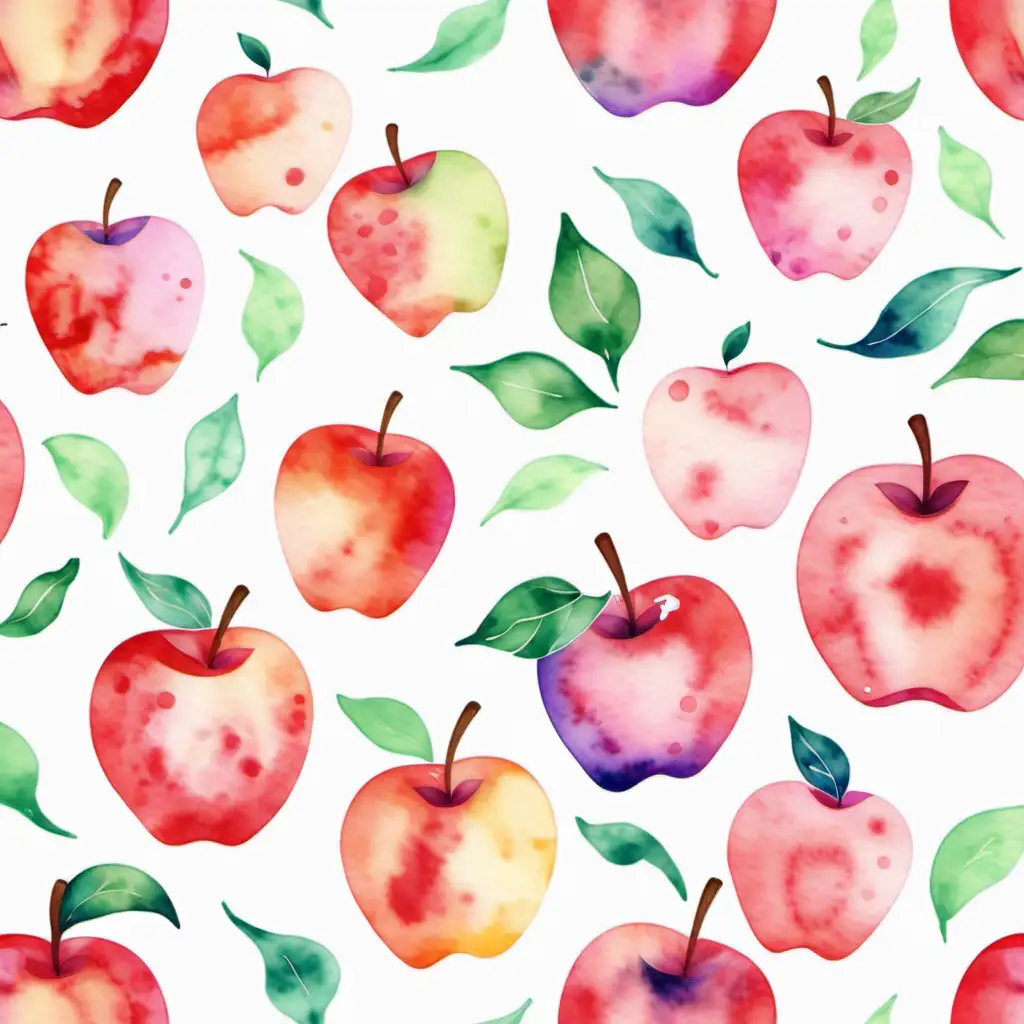 Vibrant Watercolor Apple Wallpaper Fresh and Artistic Fruit Background