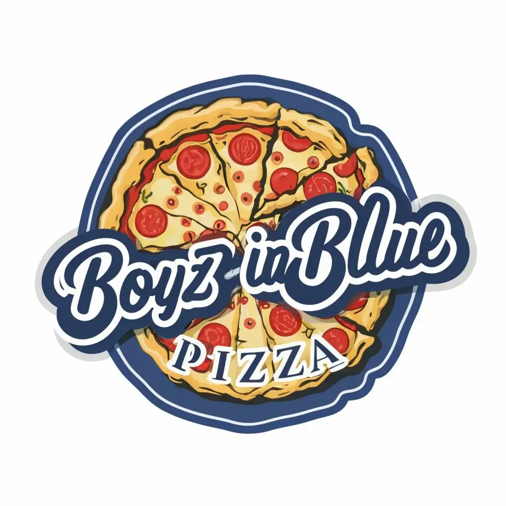 logo, PIZZA, with the text "BOYZ-IN-BLUE PIZZA", typography, be used in Restaurant industry
