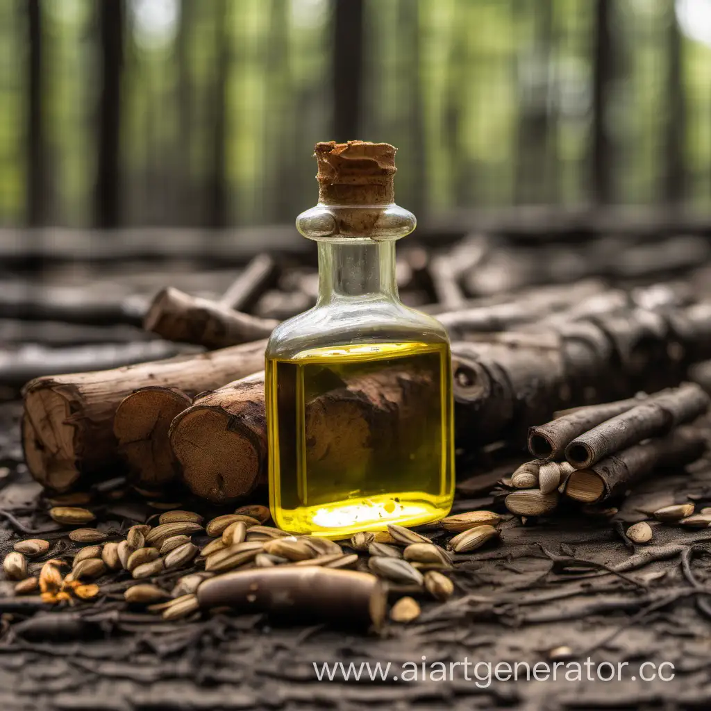 Natural-Pressed-Oil-Bottles-with-Seeds-in-Forest-Setting