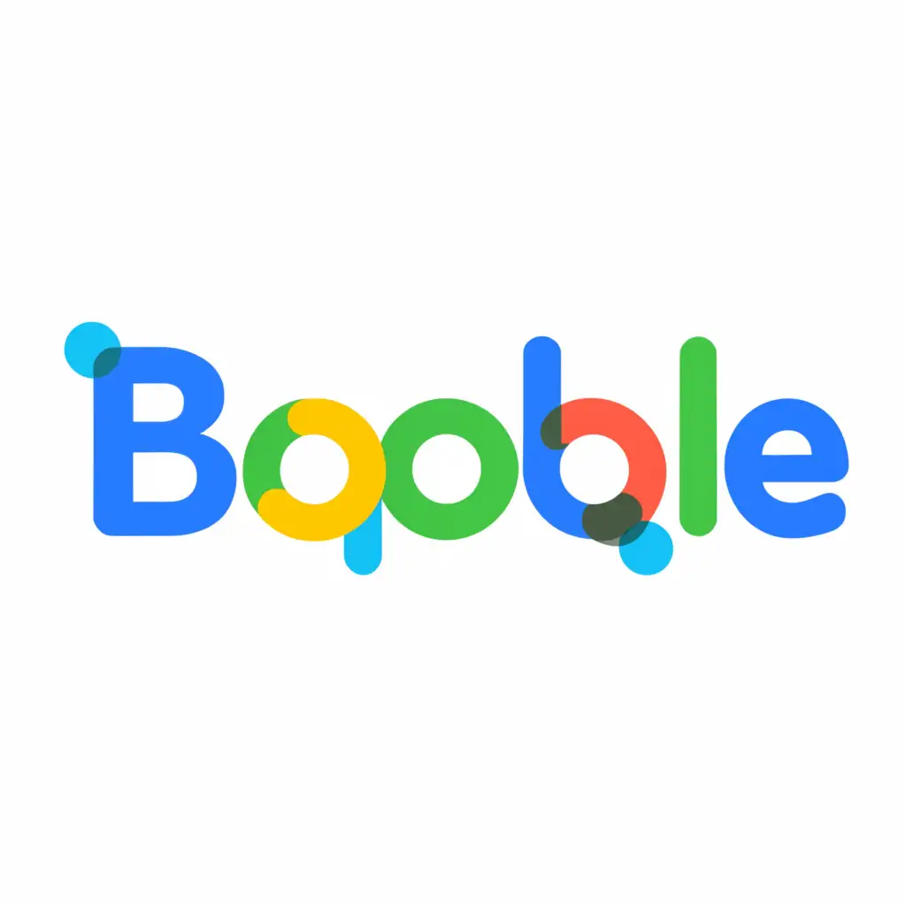 a logo design,with the text "Booble", main symbol:Same font as the Google logotype. So green yellow and blue,Moderate,clear background