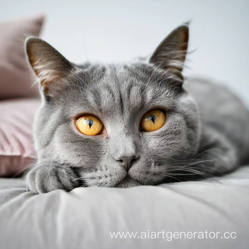 Adorable-Gray-Cat-Relaxing-on-a-Cozy-Pillow