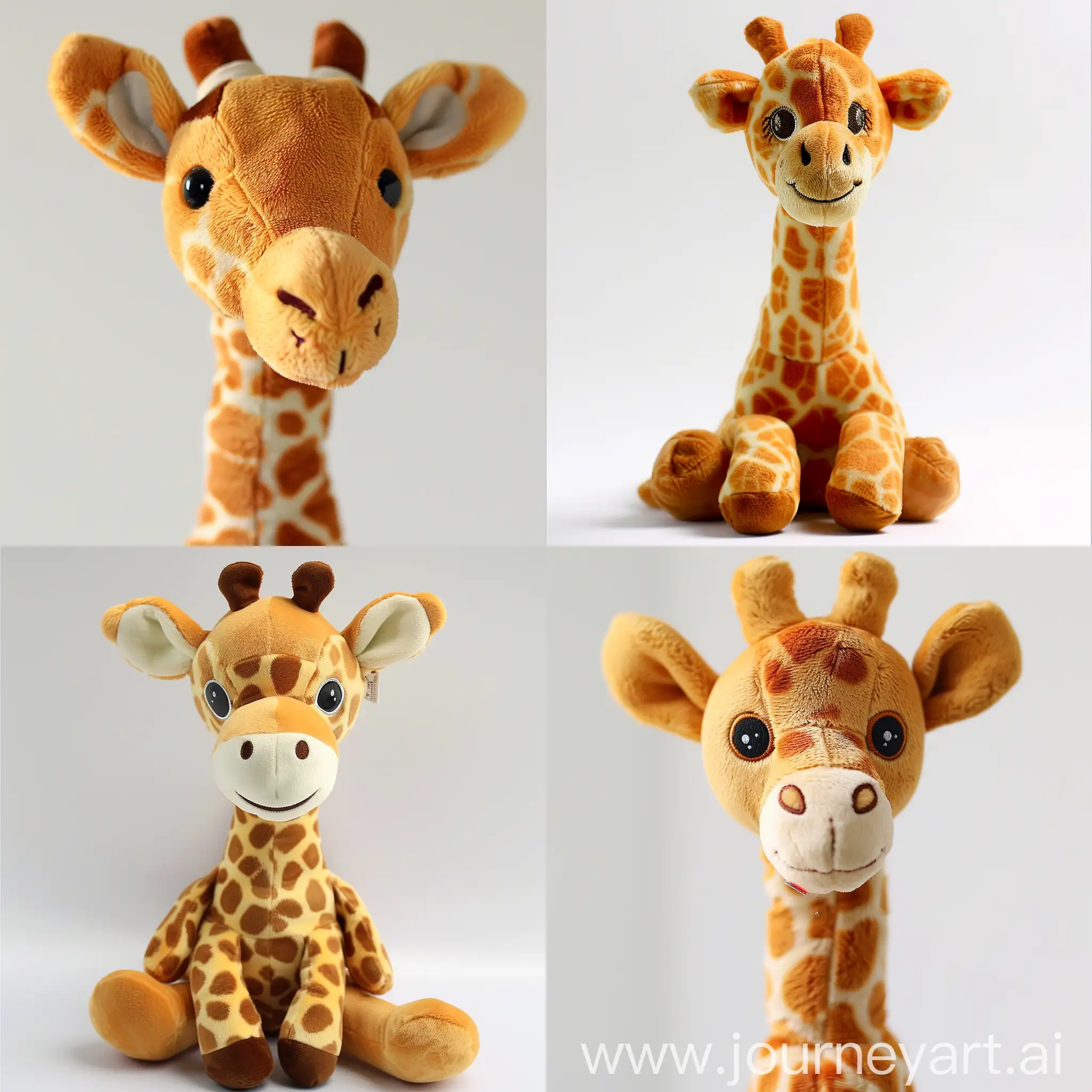 Cute-Cartoon-Giraffe-Plush-Toys-on-White-Background