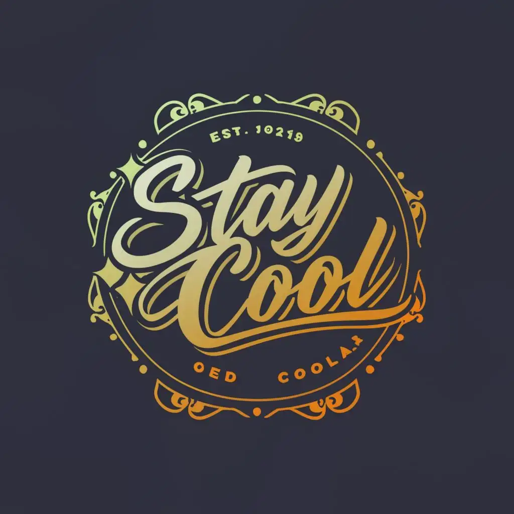 logo, luxury in grafity style, with the text "Stay cool", typography, be used in Entertainment industry