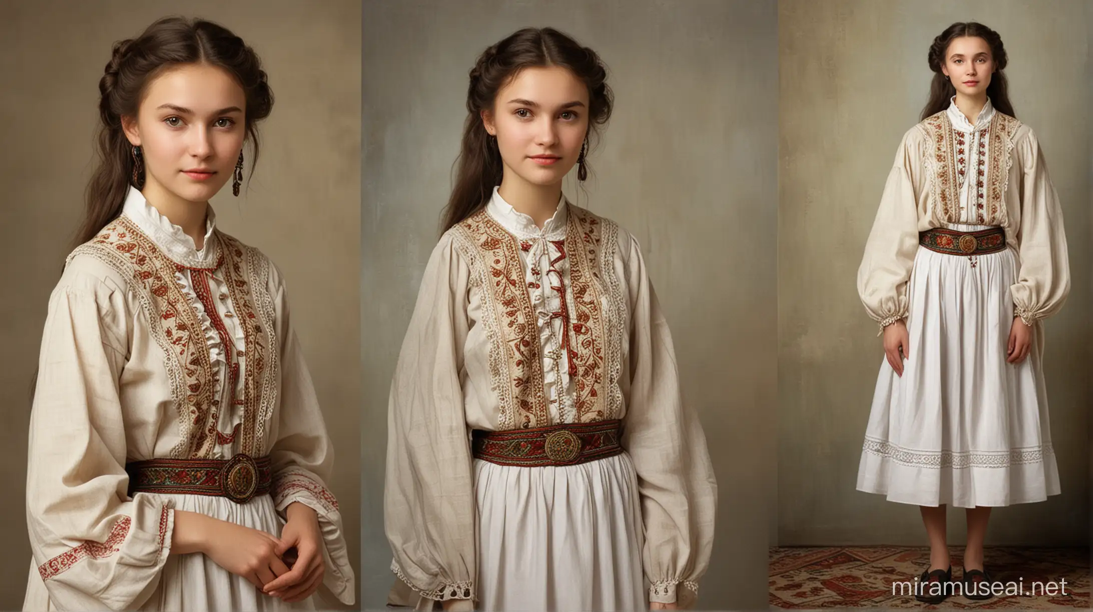 Teenage Girl in Traditional Ukrainian Attire Portrait of Catherine