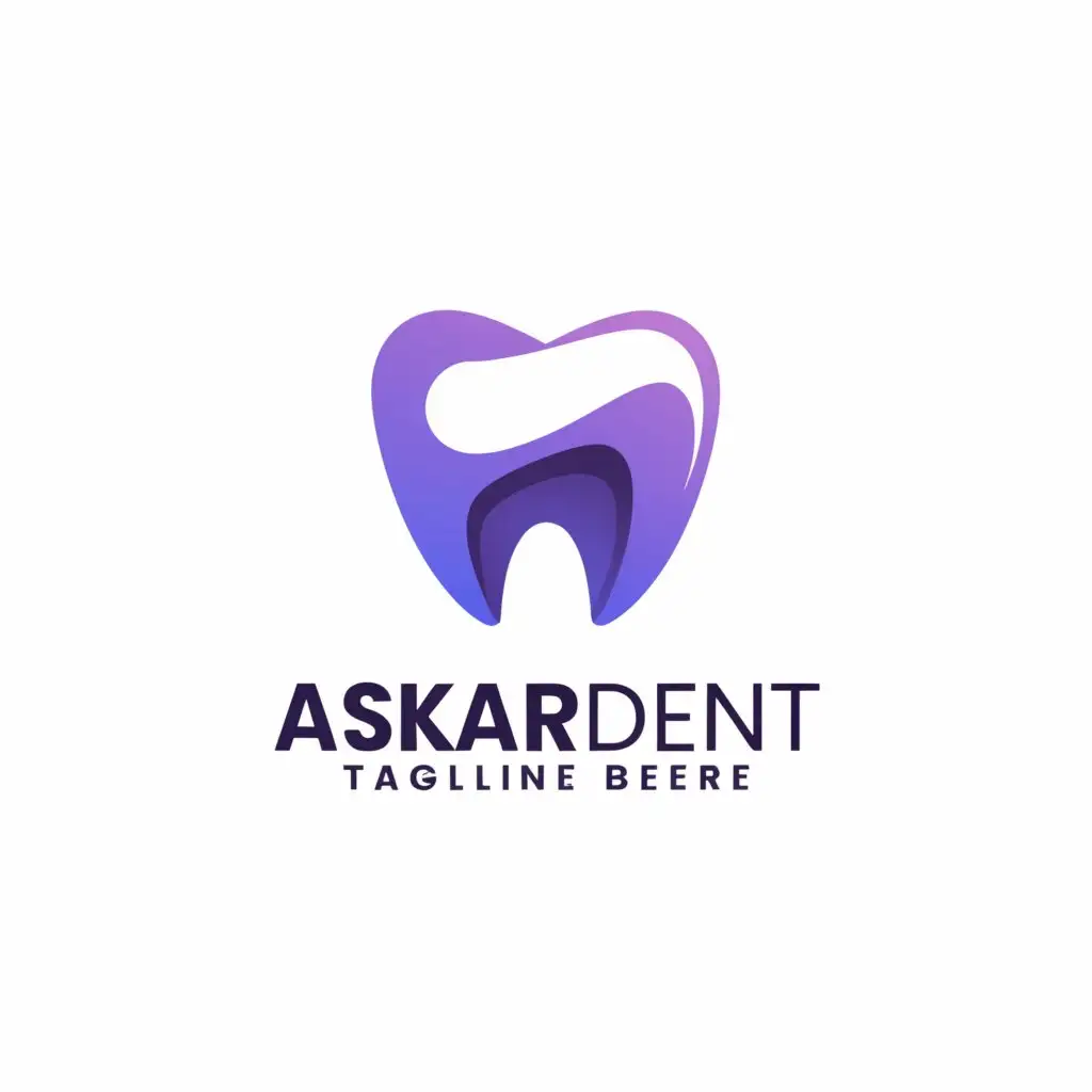 a logo design,with the text "Askar Dent", main symbol:tooth,Minimalistic,be used in Medical Dental industry,clear background