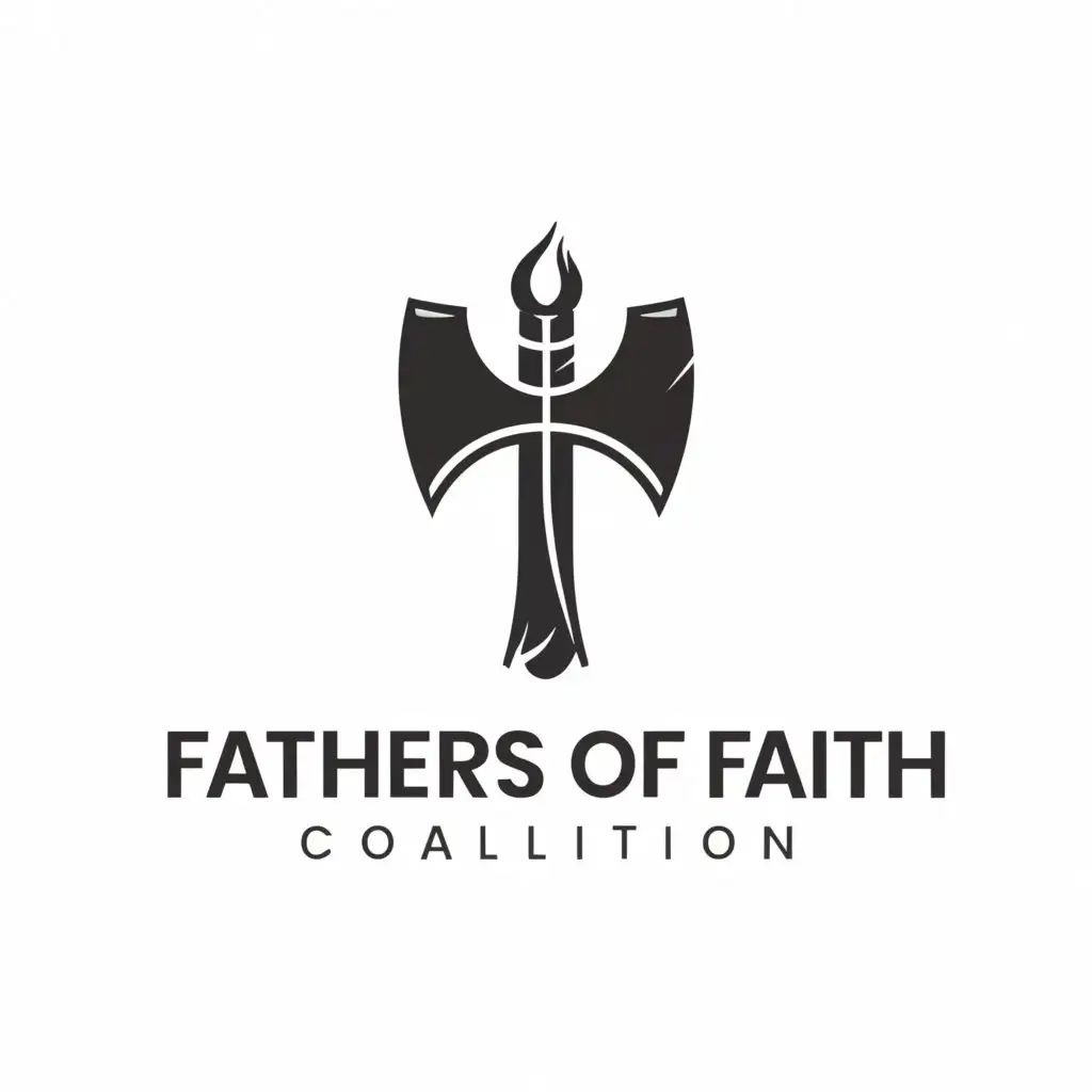a logo design,with the text "Fathers of Faith Coalition", main symbol:Axe,Minimalistic,be used in Religious industry,clear background