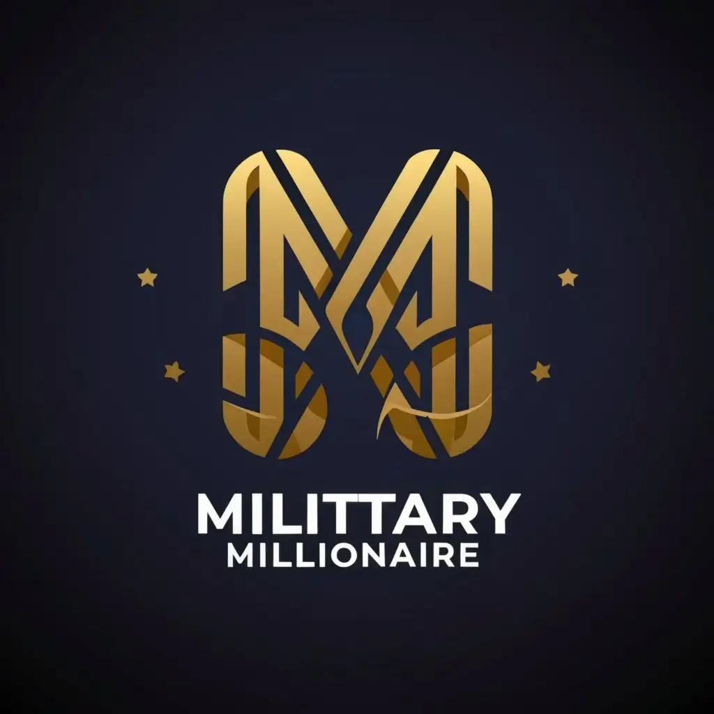 a logo design,with the text "Military Millionaire", main symbol:This is going to be a YouTube channel. I am active duty and also a realtor and entrepreneur. I will teach people about the home buying / investing / life insurance processes. Logo should look clean and professional. Maybe use the initials MM along with Military Millionaire along with a Money sign and some sort of AMERICANA. I have provided some really rough examples as a starting point.,Moderate,clear background