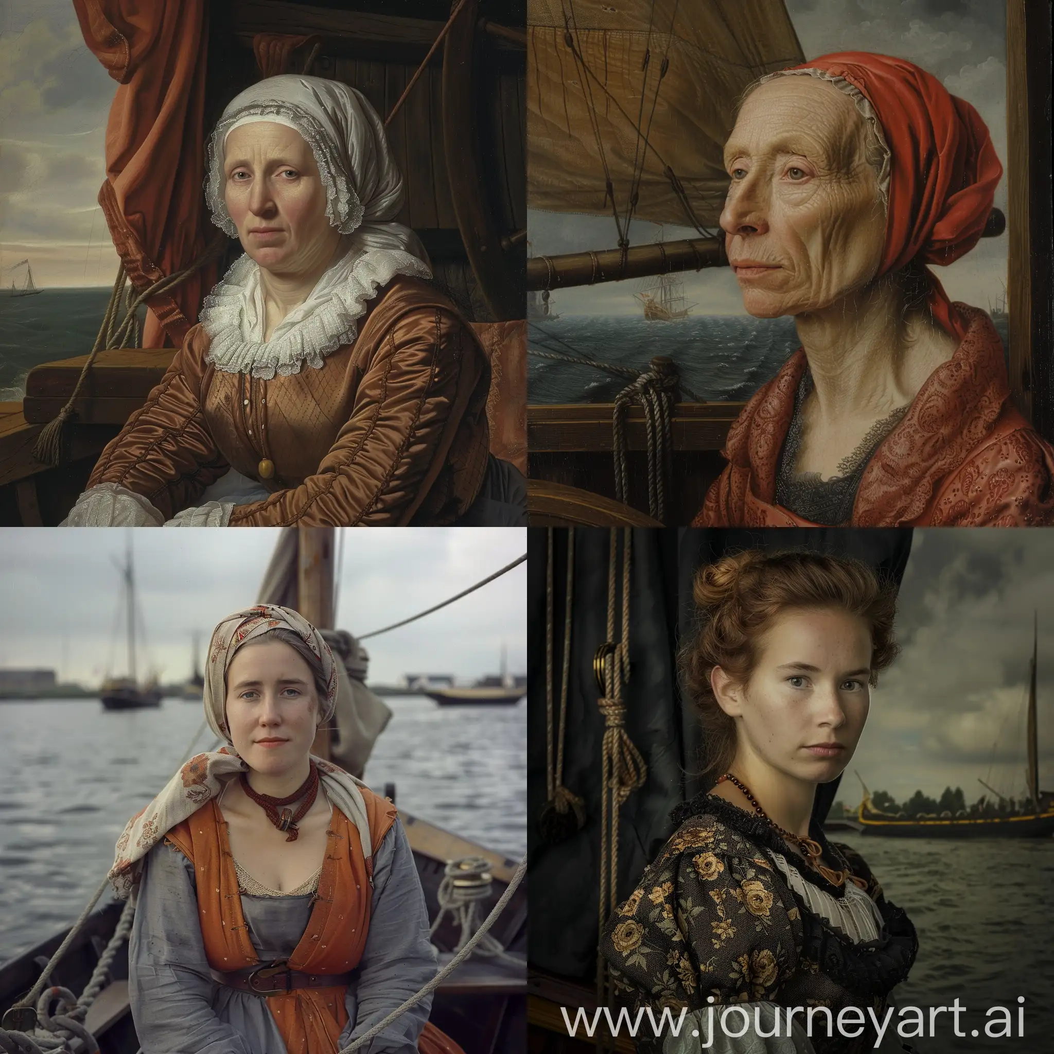 Young-Woman-in-Historical-Attire-on-Boat