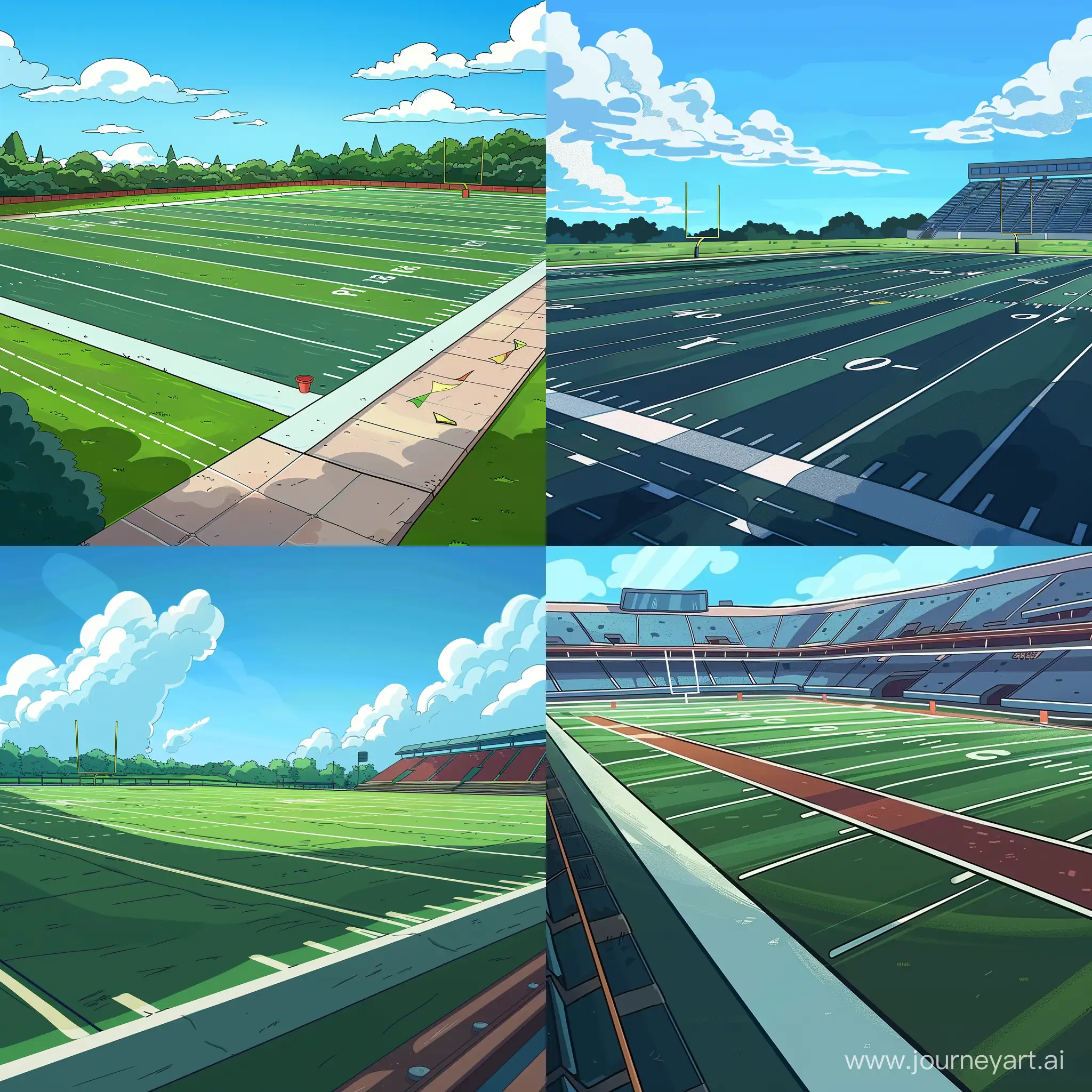 Vibrant-Cartoon-Football-Field-Dynamic-Side-View-Illustration